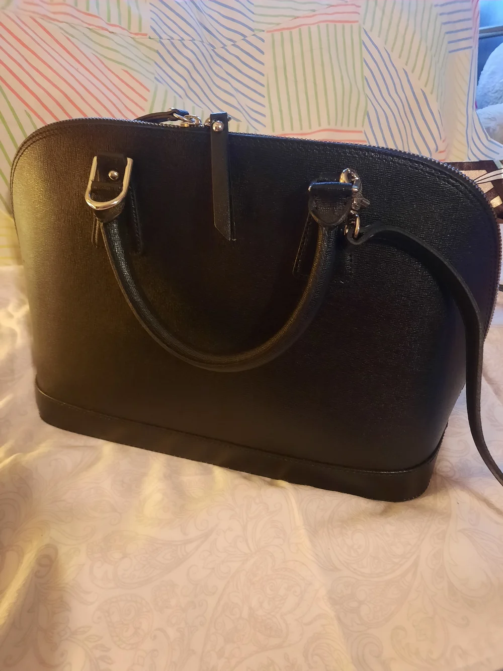 Host Pick **FiORE Black Dome Satchel with Scarf Accent